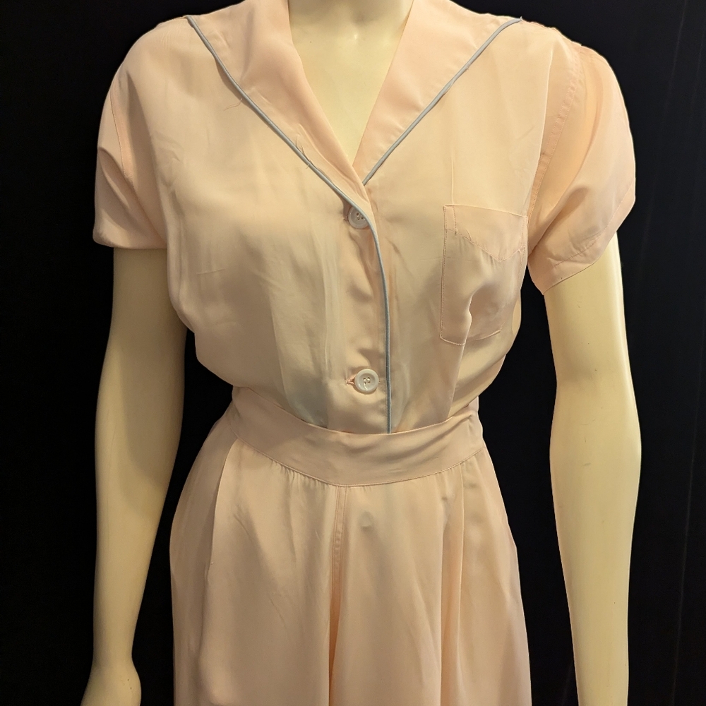 Vintage 1950s DEADSTOCK Cold Rayon Pajamas TALL GALS By TOMMIES Bust: 42" M/L - Picture 3 of 11